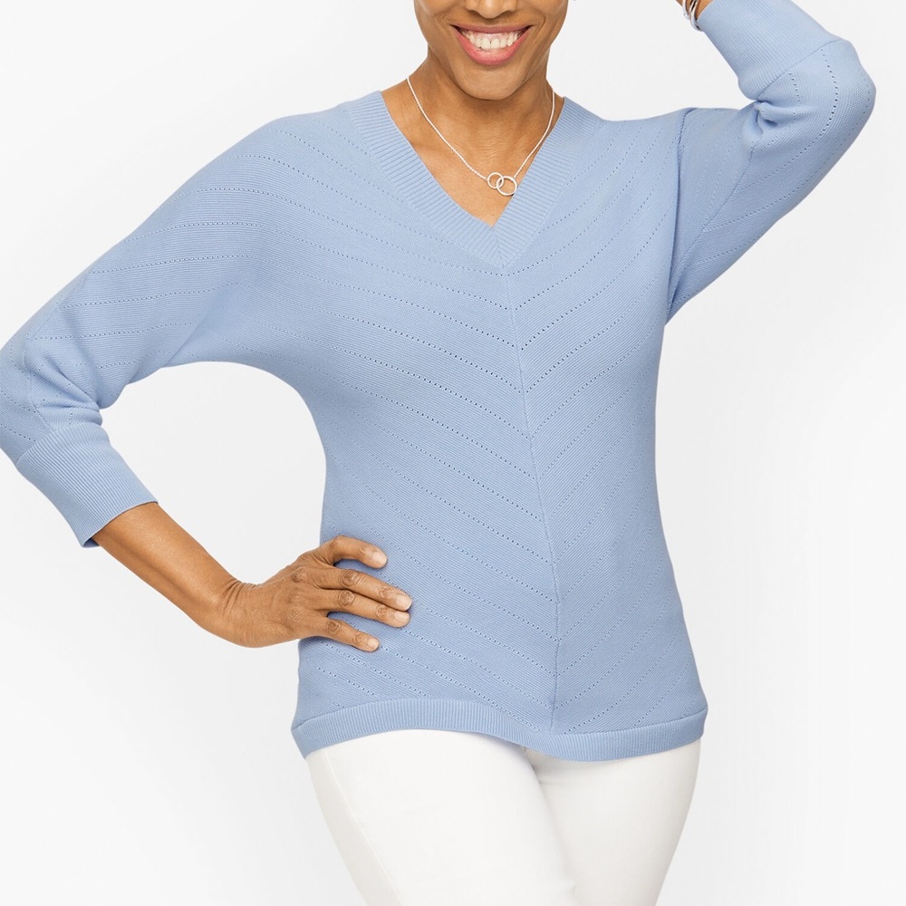 NWOT Talbots V-Neck Chevron Sweater